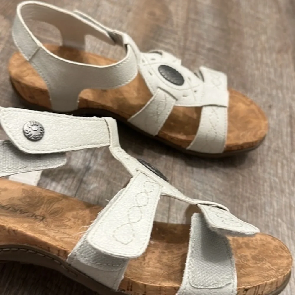 Bearpaw stone white Velcro adjustable comfort walking sandals size 9 - Picture 7 of 12